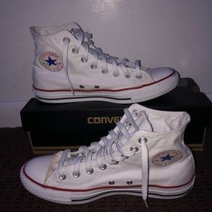 Mens White Converse All Star Hi Chuck Taylors Shoe